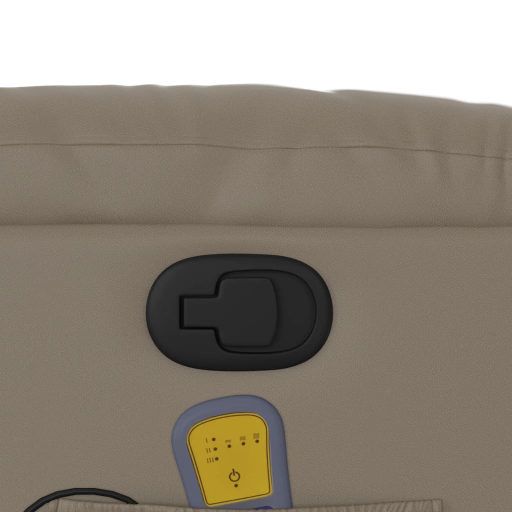 vidaXL Πολυθρόνα Μασάζ Ανακλινόμενη Καπουτσίνο από Συνθετικό Δέρμα