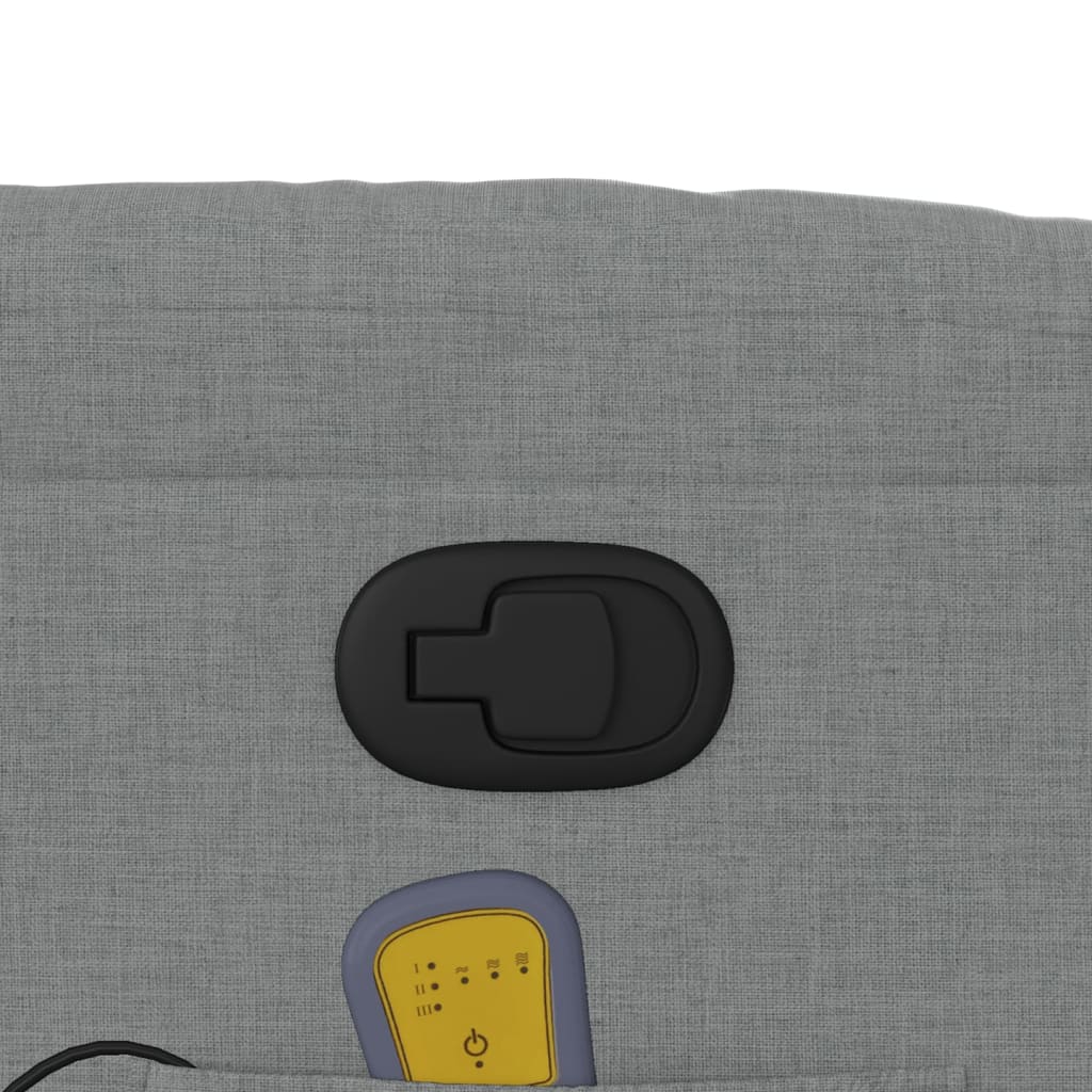 vidaXL Πολυθρόνα Μασάζ Ανακλινόμενη Ανοιχτό Γκρι Υφασμάτινη