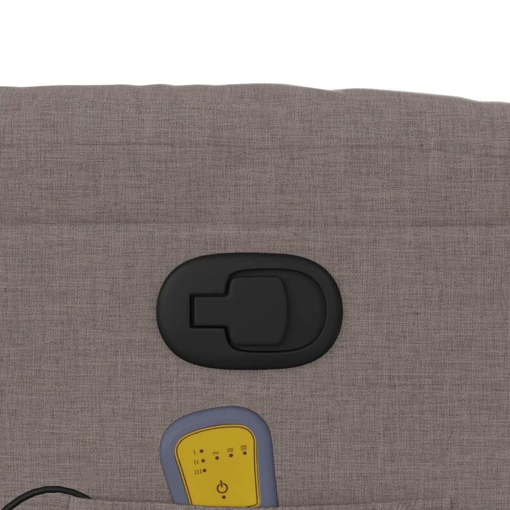 vidaXL Πολυθρόνα Μασάζ Ανακλινόμενη Taupe Υφασμάτινη