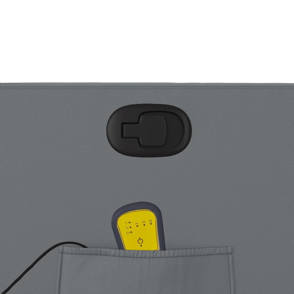 vidaXL Πολυθρόνα Μασάζ Ανακλινόμενη Γκρι από Συνθετικό Δέρμα