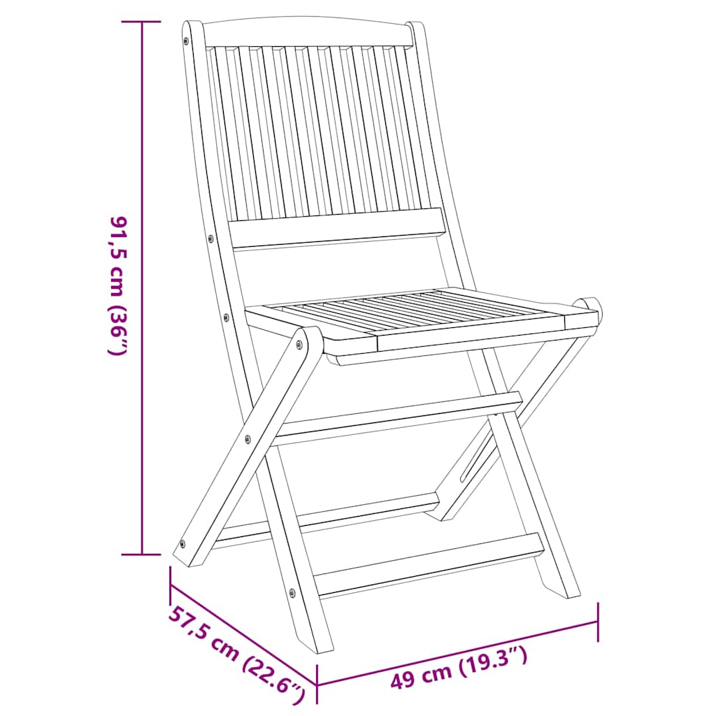 vidaXL Σετ μπαλκονιού 3 Τεμαχίων από Μασίφ Ξύλο Ακακίας