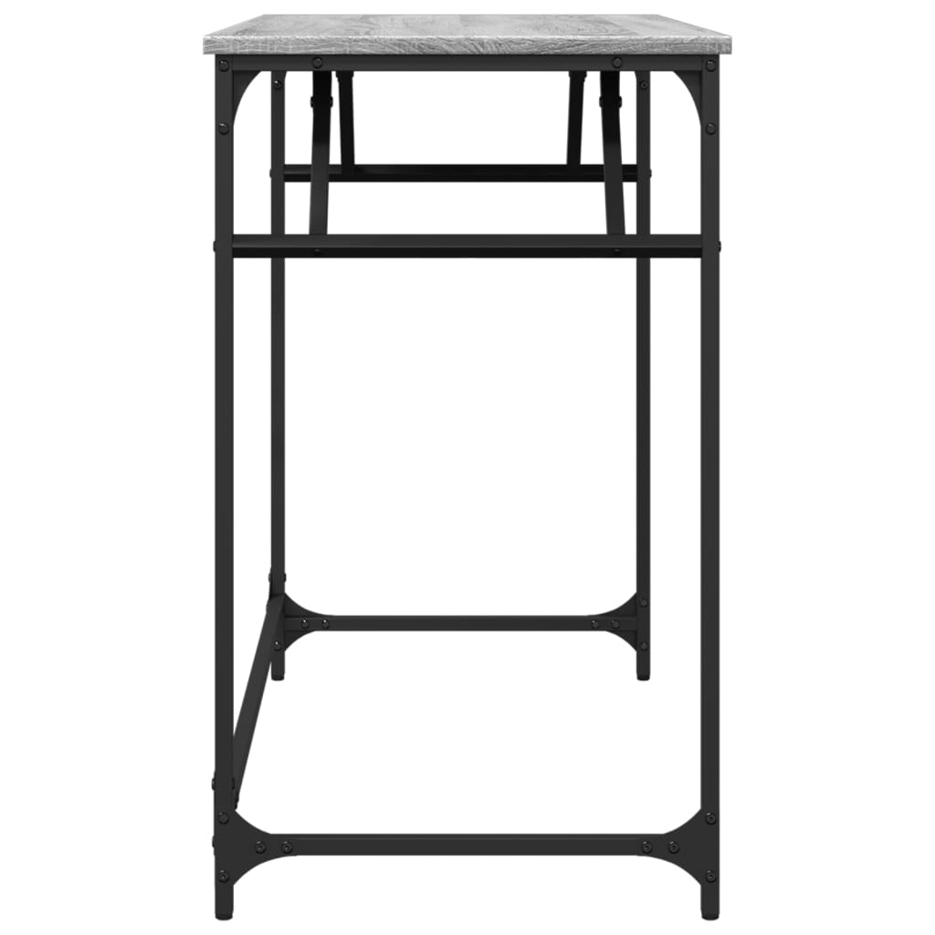 vidaXL Γραφείο Γκρι Sonoma100x45x76εκ Επ. Ξύλο/Ατσάλι Ηλ. Βαφή Πούδρας