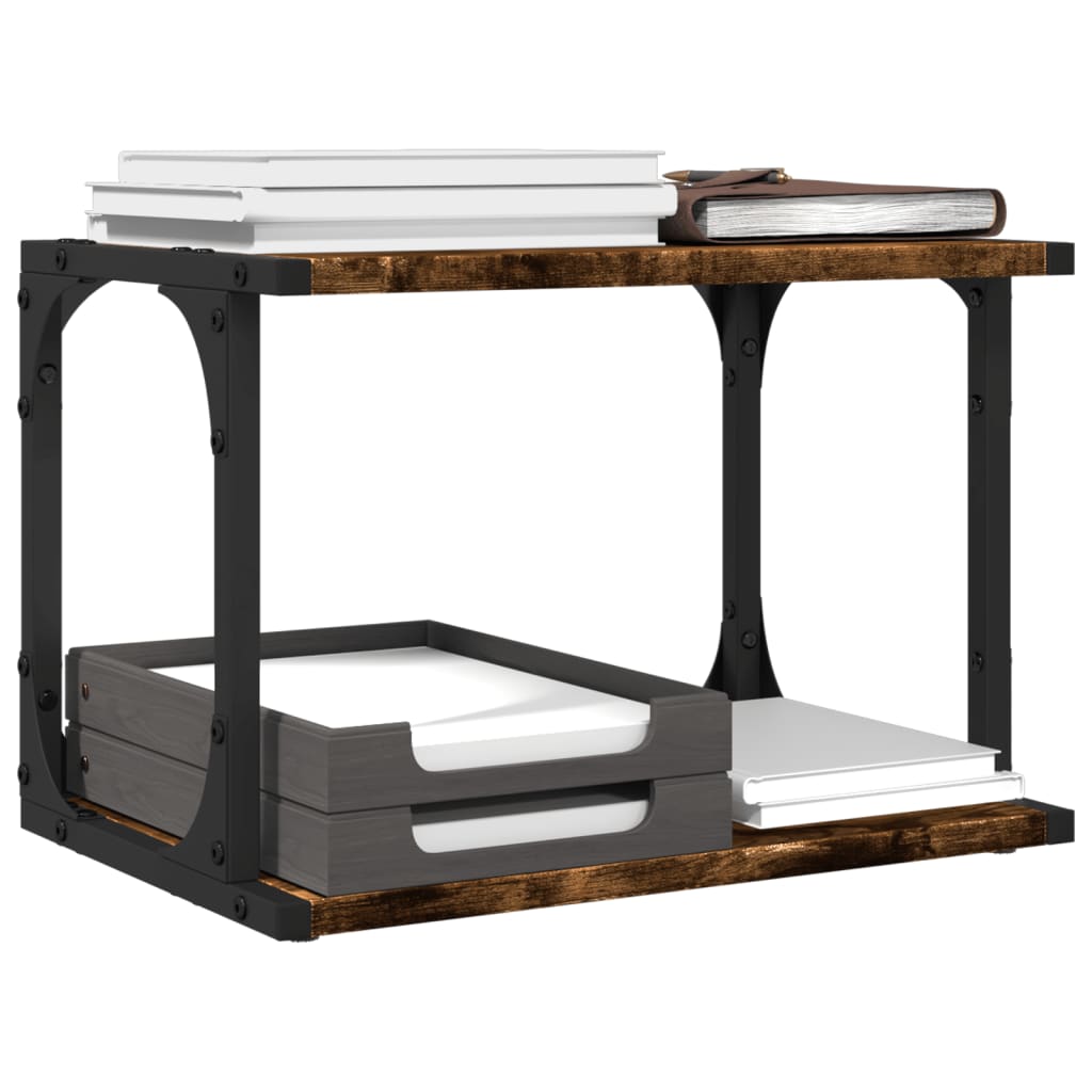 vidaXL Βάση Εκτυπωτή 2 Επιπέδων Καπνιστή Δρυς 41x28x33,5 εκ Επεξ. Ξύλο