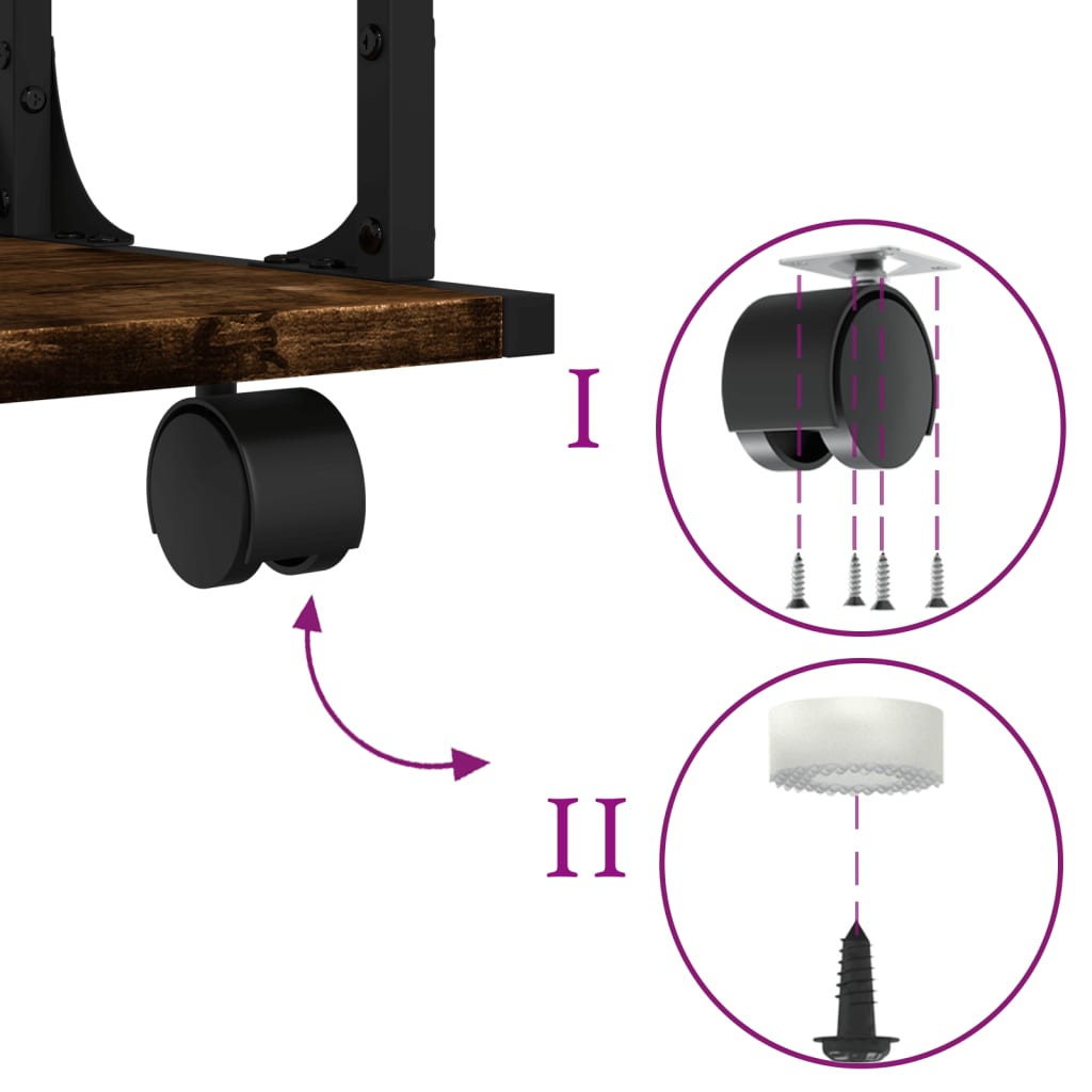 vidaXL Βάση Εκτυπωτή 2 Επιπέδων Καπνιστή Δρυς 41x28x33,5 εκ Επεξ. Ξύλο