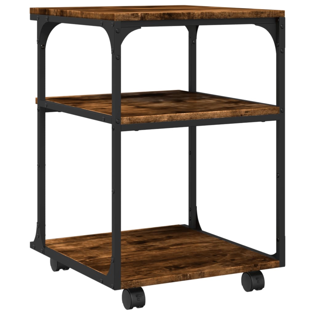 vidaXL Βάση Εκτυπωτή 3 Επιπέδων Καπνιστή Δρυς 43x48x64 εκ Επεξ. Ξύλο