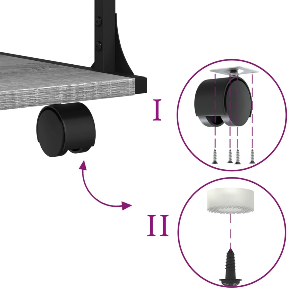 vidaXL Βάση Εκτυπωτή 3 Επιπέδων Γκρι Sonoma 43x48x64 εκ Επεξ. Ξύλο