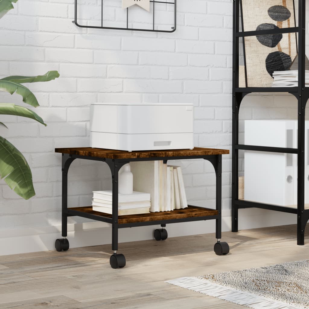 vidaXL Βάση Εκτυπωτή 2 Επιπέδων Καπνιστή Δρυς 50x40x38 εκ Επεξ. Ξύλο