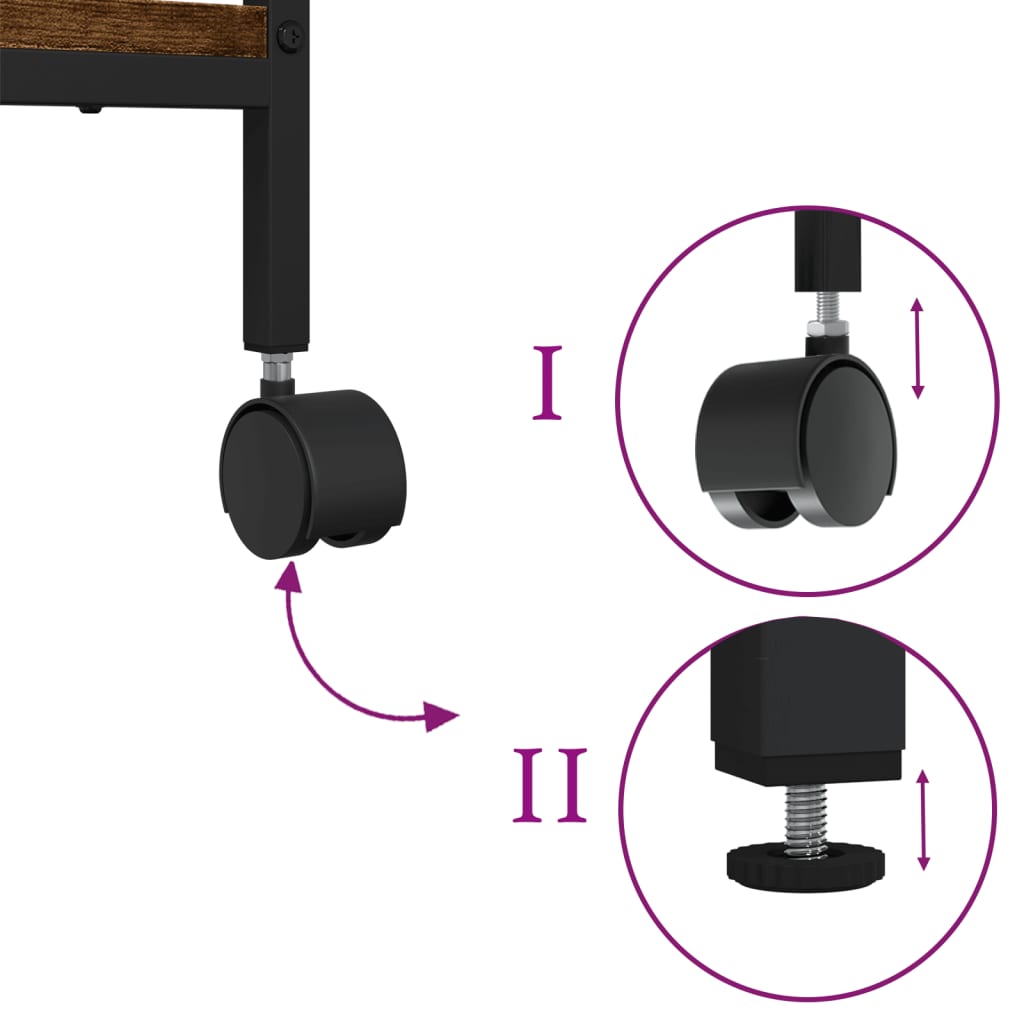 vidaXL Βάση Εκτυπωτή 2 Επιπέδων Καπνιστή Δρυς 50x40x38 εκ Επεξ. Ξύλο