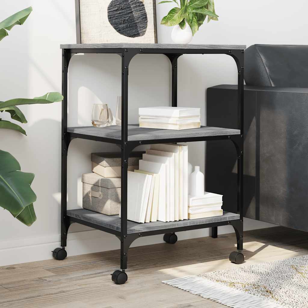 vidaXL Βάση Εκτυπωτή 3 Επιπέδων Γκρι Sonoma 50x41x75 εκ Επεξ. Ξύλο