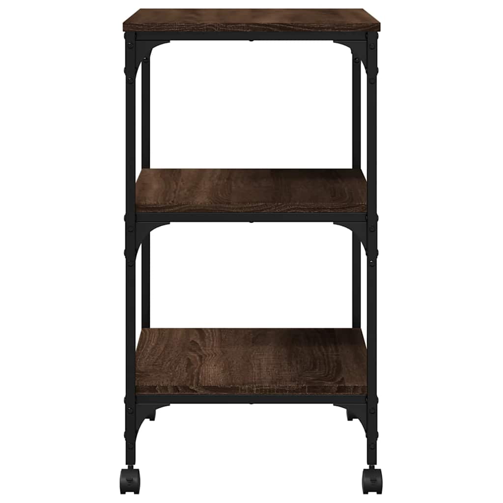 vidaXL Βάση Εκτυπωτή 3 Επιπέδων Καφέ Δρυς 50x41x75 εκ Επεξ. Ξύλο