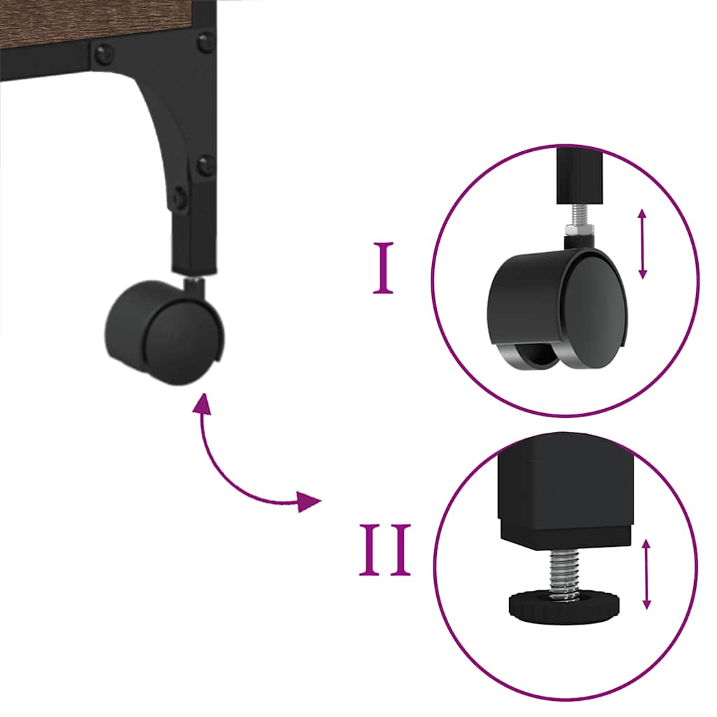 vidaXL Βάση Εκτυπωτή 3 Επιπέδων Καφέ Δρυς 50x41x75 εκ Επεξ. Ξύλο