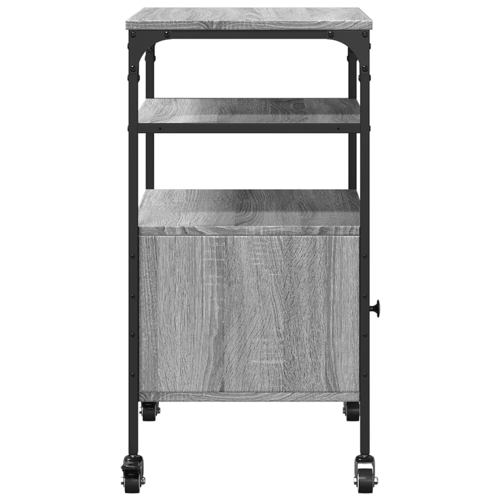 vidaXL Βάση Εκτυπωτή 3 Επιπέδων Γκρι Sonoma 50x40x76 εκ Επεξ. Ξύλο