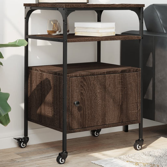 vidaXL Βάση Εκτυπωτή 3 Επιπέδων Καφέ Δρυς 50x40x76 εκ Επεξ. Ξύλο