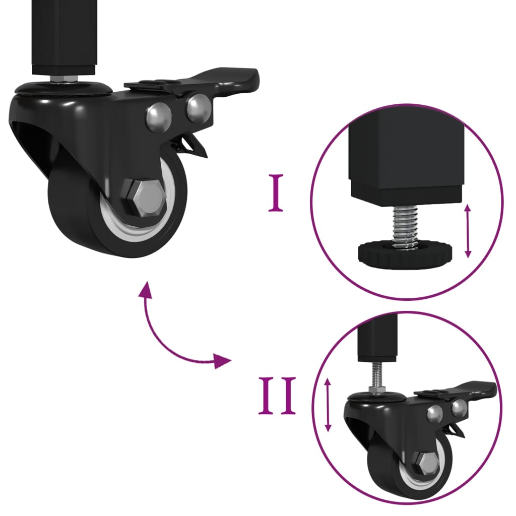 vidaXL Τρόλεϊ Κουζίνας Μαύρο 82x40x78,5 εκ. από Επεξεργασμένο Ξύλο