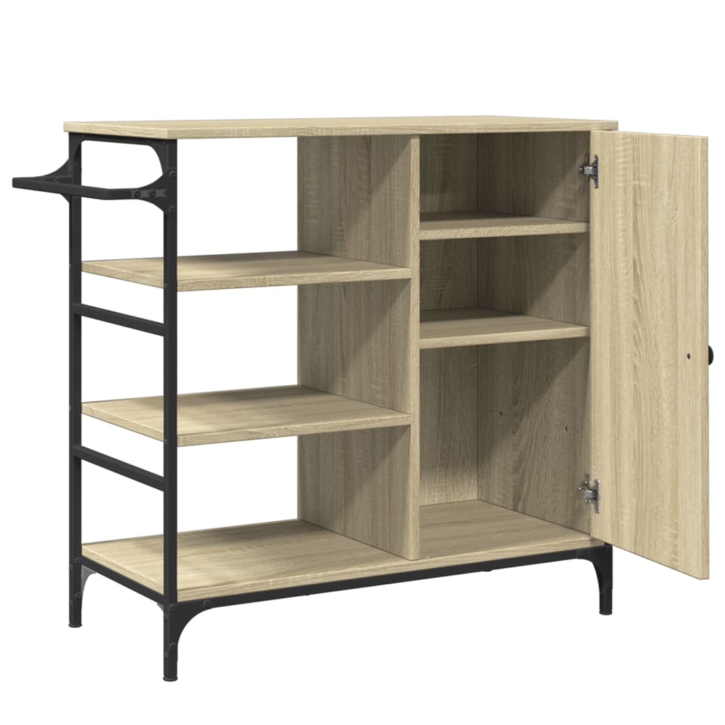 vidaXL Τρόλεϊ Κουζίνας Sonoma Δρυς 87,5x38,5x84,5 εκ. Επεξ. Ξύλο