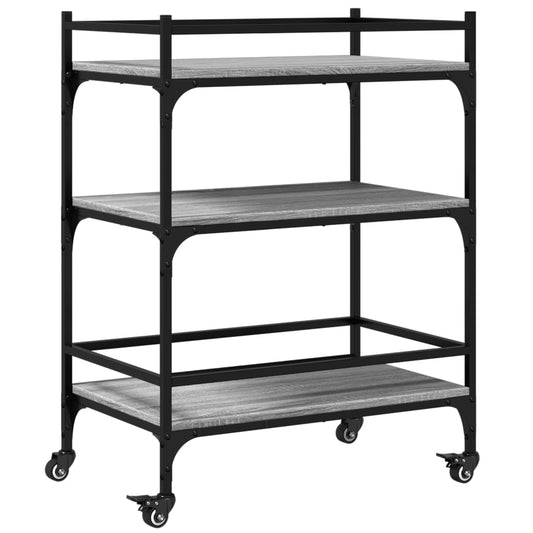vidaXL Τρόλεϊ Κουζίνας Sonoma Γκρι 65x40x86,5 εκ. Επεξεργασμένο Ξύλο