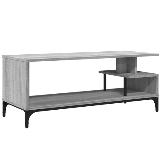 vidaXL Έπιπλο TV Γκρι Sonoma 102x40x41εκ Επ Ξύλο/Ατσάλι Ηλ Βαφή Πούδρα