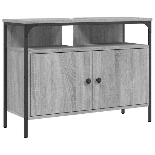 vidaXL Ντουλάπι Νιπτήρα Μπάνιου Γκρι Sonoma 80x30x60 εκ. Επεξ. Ξύλο
