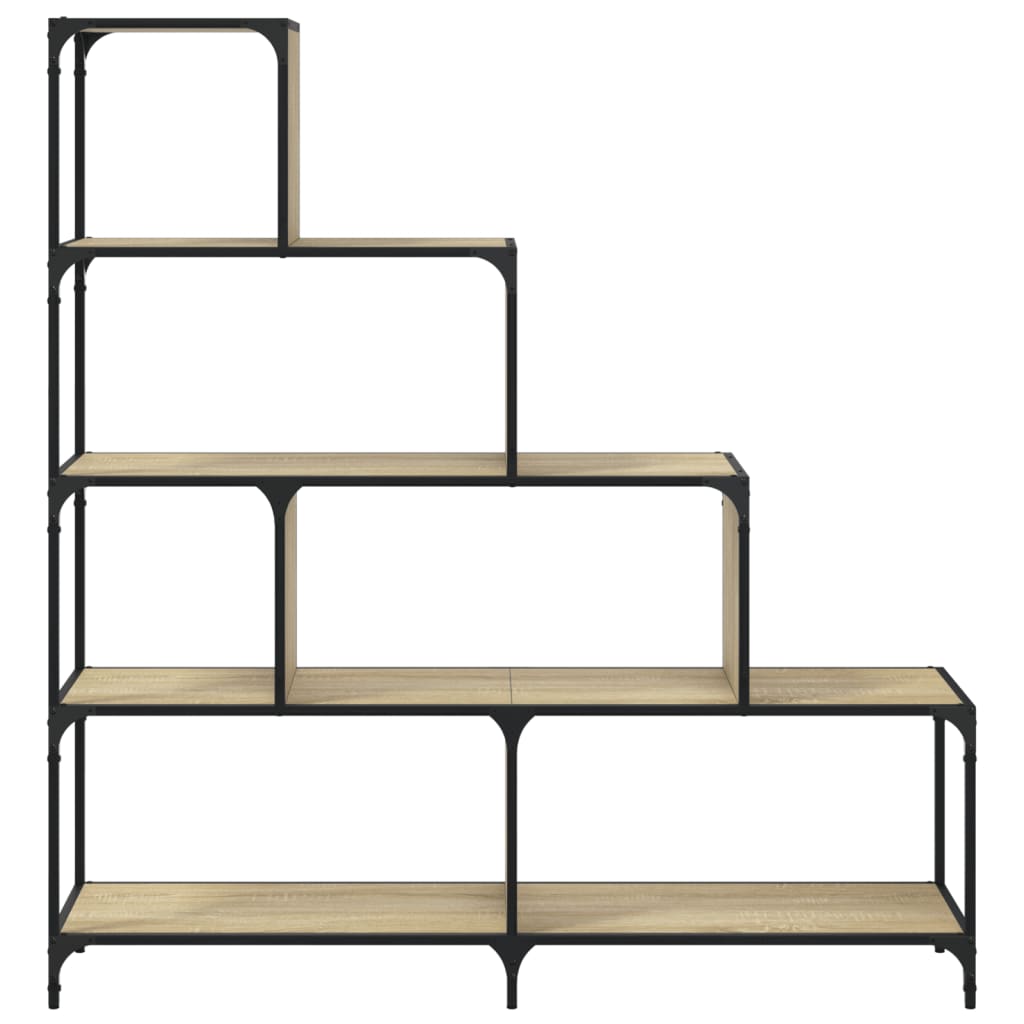 vidaXL Βιβλιοθήκη Σκάλα 4 Ράφια Sonoma Δρυς 139x33,5x149 εκ Επεξ. Ξύλο