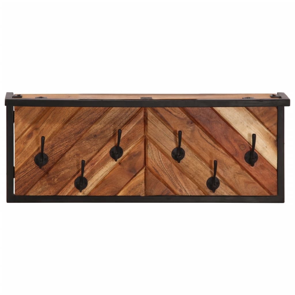 vidaXL Κρεμάστρα Τοίχου με 6 Γάντζους από Μασίφ Ξύλο Ακακίας