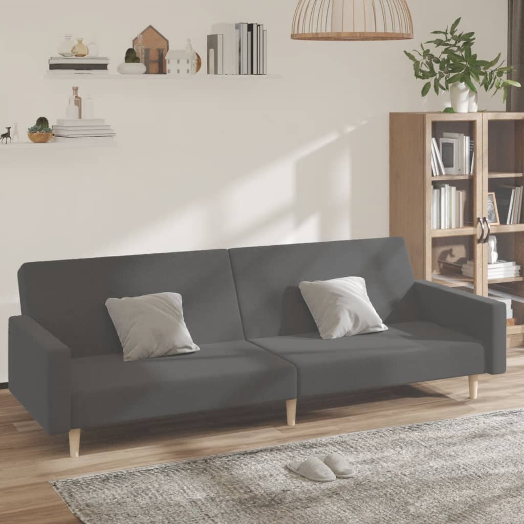 vidaXL Καναπές Κρεβάτι Διθέσιος Ανοιχτό Γκρι Υφασμάτινος