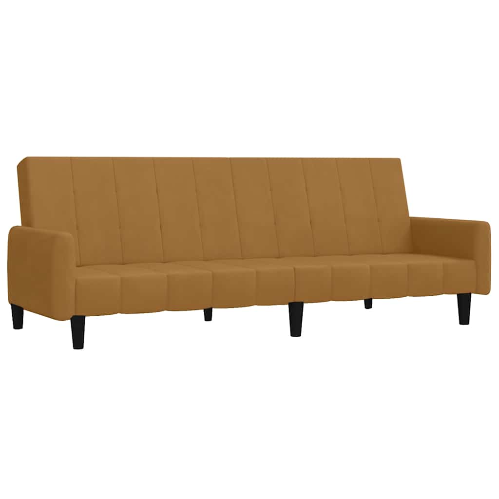 vidaXL Καναπές Κρεβάτι Διθέσιος Καφέ Βελούδινος