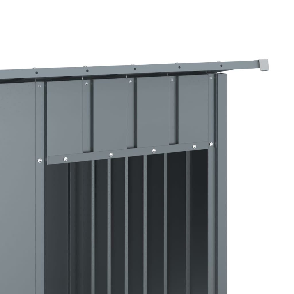 vidaXL Σπιτάκι Σκύλου με Οροφή Ανθρακί 196x91x110 εκ Γαλβαν. Χάλυβας