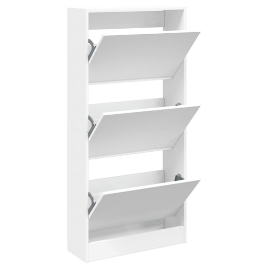 vidaXL Παπουτσοθήκη Λευκή 60x21x125,5 εκ. από Επεξεργασμένο Ξύλο