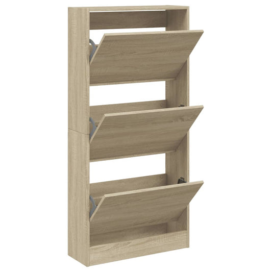 vidaXL Παπουτσοθήκη Sonoma Δρυς 60x21x125,5 εκ. από Επεξεργασμένο Ξύλο