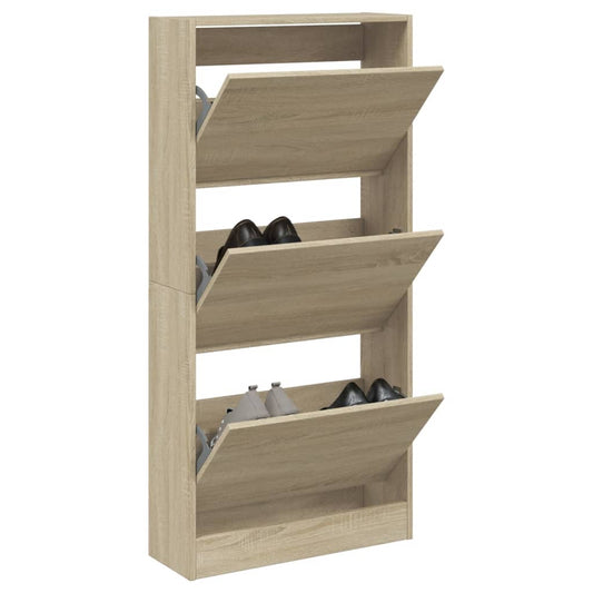 vidaXL Παπουτσοθήκη Sonoma Δρυς 60x21x125,5 εκ. από Επεξεργασμένο Ξύλο