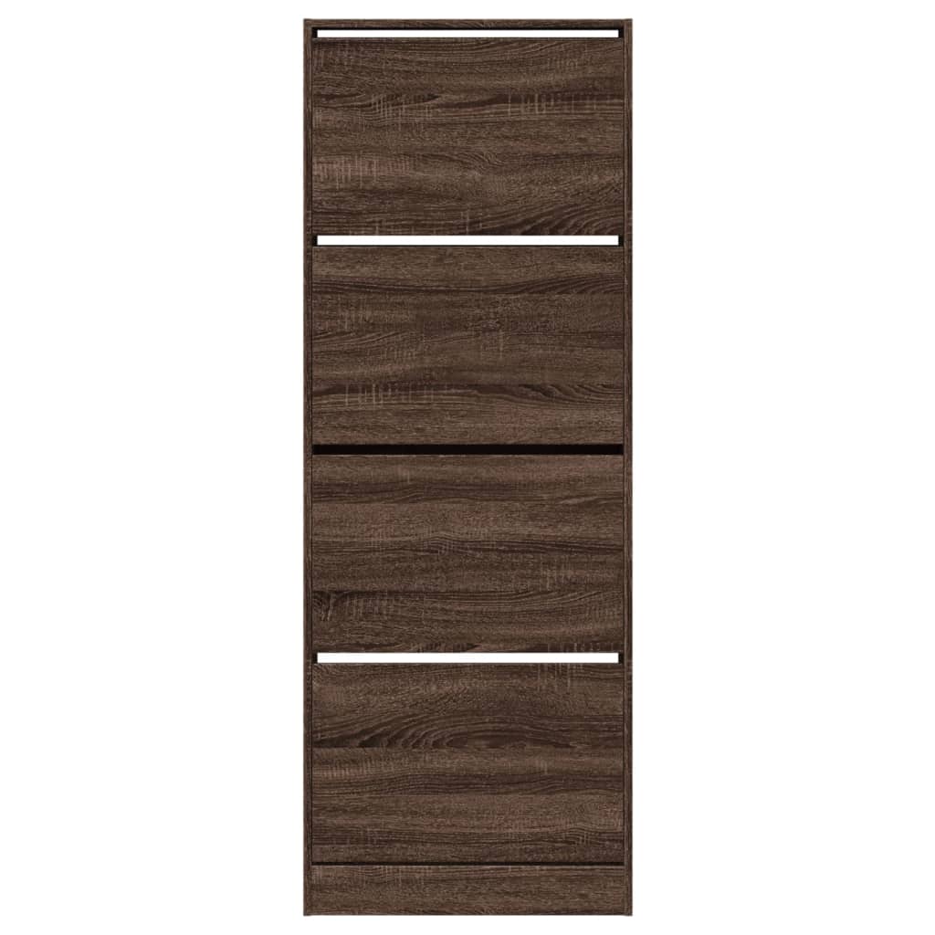 vidaXL Παπουτσοθήκη Καφέ δρυς 60x21x163,5 εκ. από Επεξεργασμένο Ξύλο