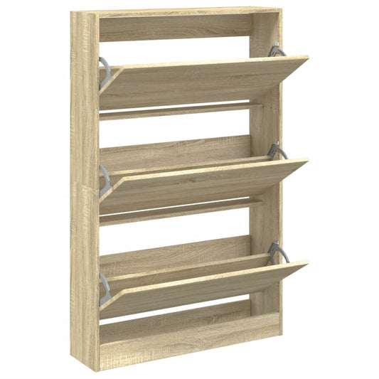 vidaXL Παπουτσοθήκη Sonoma Δρυς 80x21x125,5 εκ. από Επεξεργασμένο Ξύλο