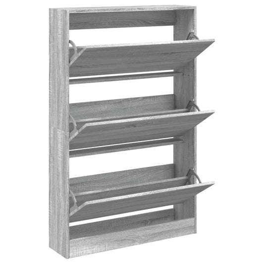 vidaXL Παπουτσοθήκη Γκρι Sonoma 80x21x125,5 εκ. από Επεξεργ. Ξύλο