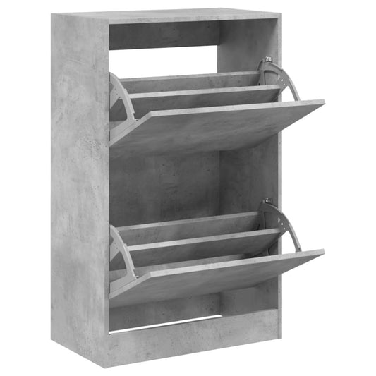vidaXL Παπουτσοθήκη Γκρι Σκυροδέματος 60x34x96,5εκ. Επεξεργασμένο Ξύλο