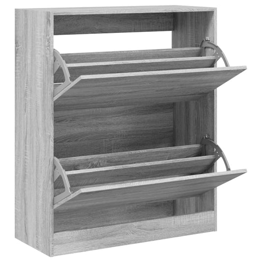 vidaXL Παπουτσοθήκη Γκρι Sonoma 80x34x96,5 εκ. από Επεξεργ. Ξύλο