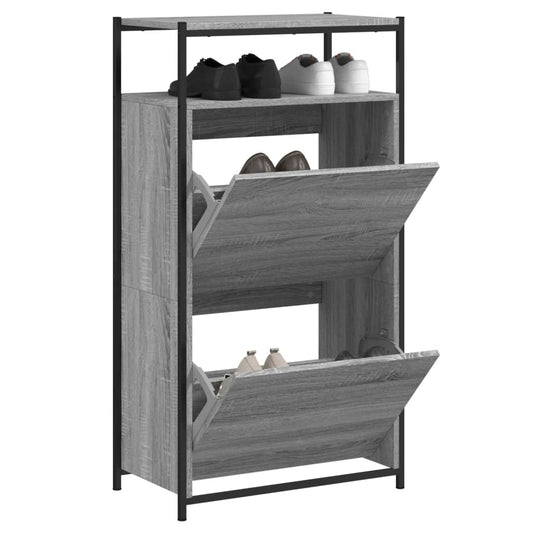 vidaXL Παπουτσοθήκη Γκρι Sonoma 60x34x112 εκ. από Επεξεργ. Ξύλο
