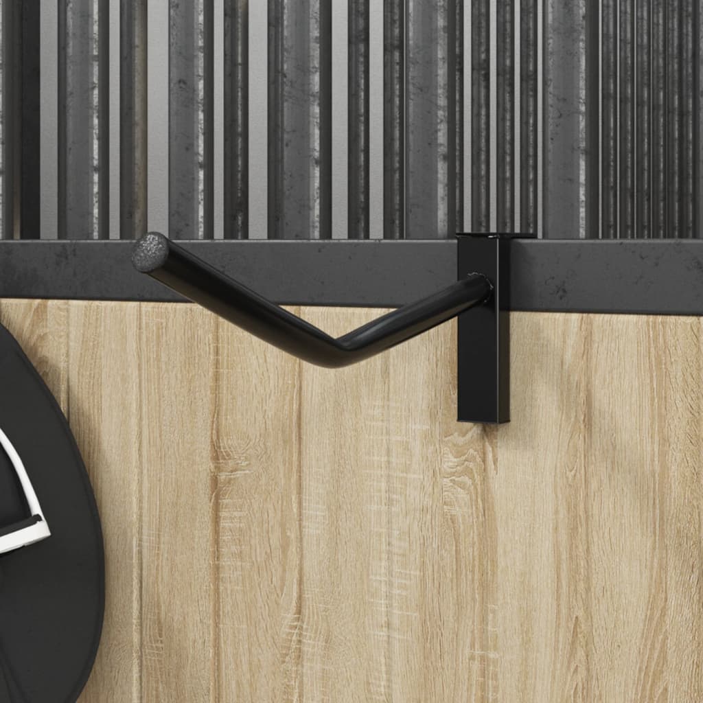 vidaXL Καβαλέτο Σέλας με Γάντζο για Χαλινάρι Φορητό Μαύρο Σιδερένιο