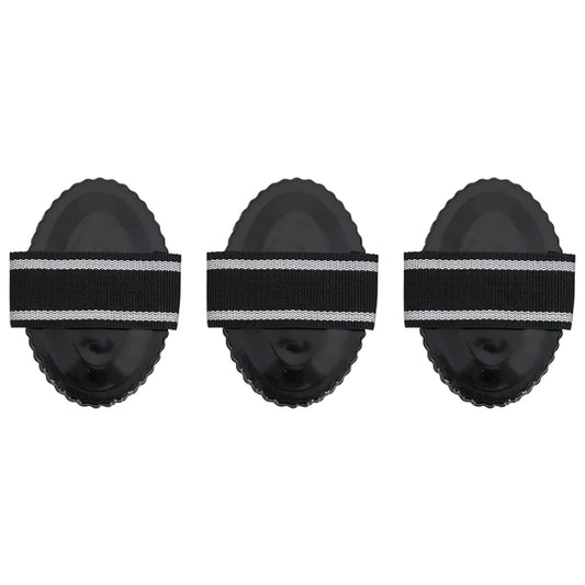 vidaXL Βούρτσες για Άλογα 3 Τεμ. Μαύρες από Ατσάλι