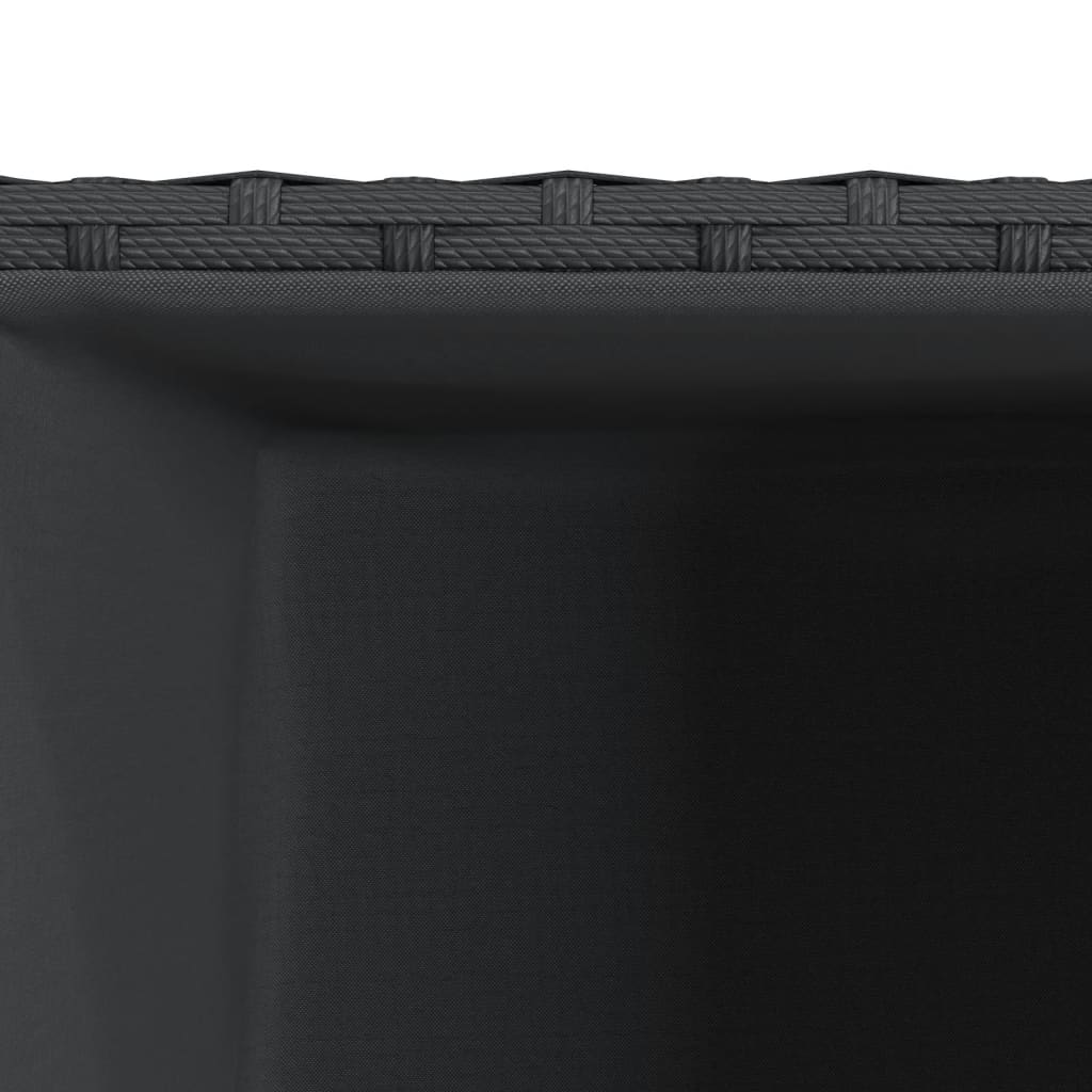 vidaXL Ζαρντινιέρες Κήπου 3 τεμ. Μαύρη από Συνθετικό Ρατάν