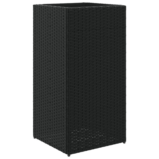 vidaXL Ζαρντινιέρα Κήπου Μαύρη 40x40x80 εκ. από Συνθετικό Ρατάν