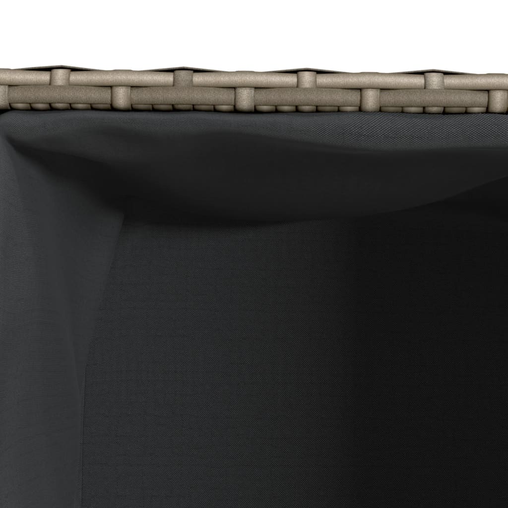 vidaXL Ζαρντινιέρα Κήπου Γκρι 72x30x32 εκ. Συνθ. Ρατάν με 2 Γλάστρες
