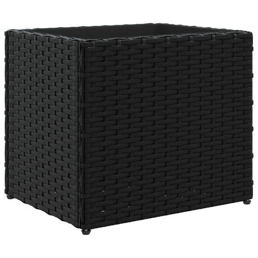 vidaXL Ζαρντινιέρα Κήπου Μαύρη 36x30x32 εκ. από Συνθετικό Ρατάν