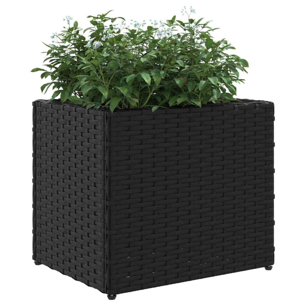 vidaXL Ζαρντινιέρα Κήπου Μαύρη 36x30x32 εκ. από Συνθετικό Ρατάν