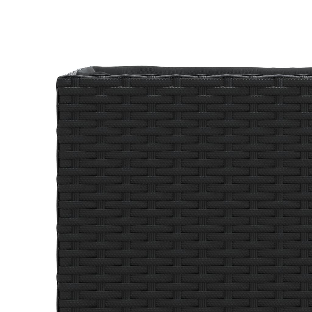 vidaXL Ζαρντινιέρα Κήπου Μαύρη 36x30x32 εκ. από Συνθετικό Ρατάν