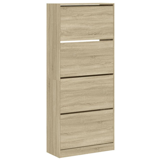 vidaXL Παπουτσοθήκη με 4 Ανακλ. Συρτάρια Sonoma Δρυς 80x34x187,5 εκ.