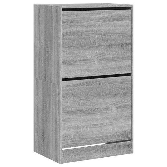vidaXL Παπουτσοθήκη με 2 Ανακλ. Συρτάρια Γκρι Sonoma 60x42x108 εκ.