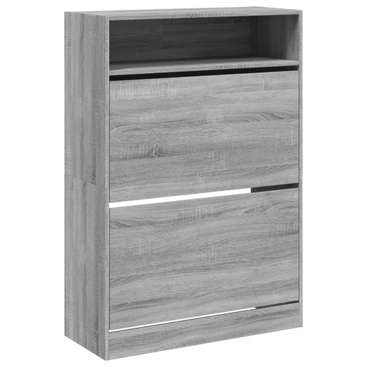 vidaXL Παπουτσοθήκη με 2 Ανακλ. Συρτάρια Γκρι Sonoma 80x34x116 εκ.