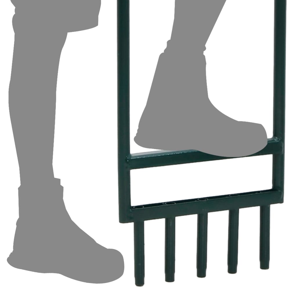 vidaXL Εξαερωτήρας Γκαζόν 5 Κοίλα Δόντια Πράσινος Χάλυβας Ηλ. Πούδρα