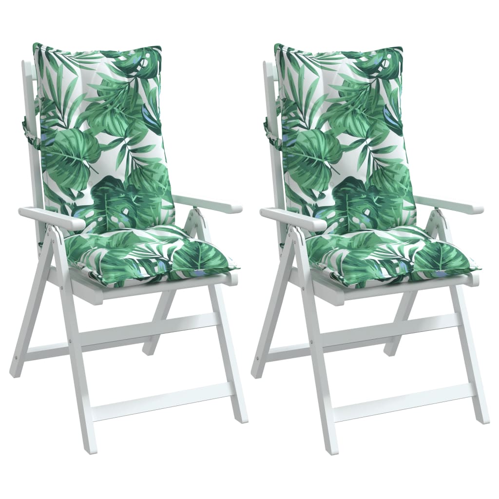 vidaXL Μαξιλάρια Καρέκλας με Ψηλή Πλάτη 2 τεμ. Σχ. Φύλλα Ύφασμα Oxford