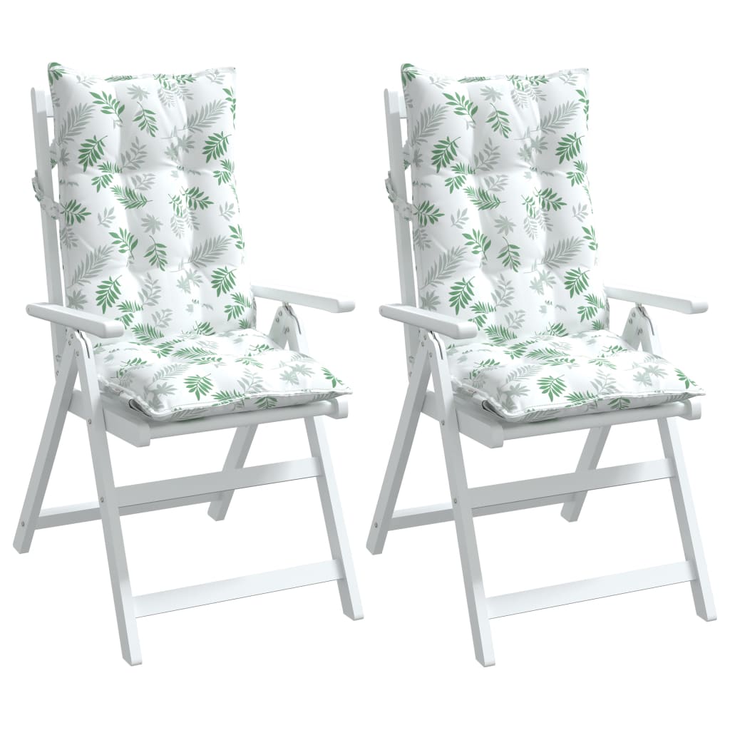 vidaXL Μαξιλάρια Καρέκλας με Ψηλή Πλάτη 2 τεμ. Σχ. Φύλλα Ύφασμα Oxford